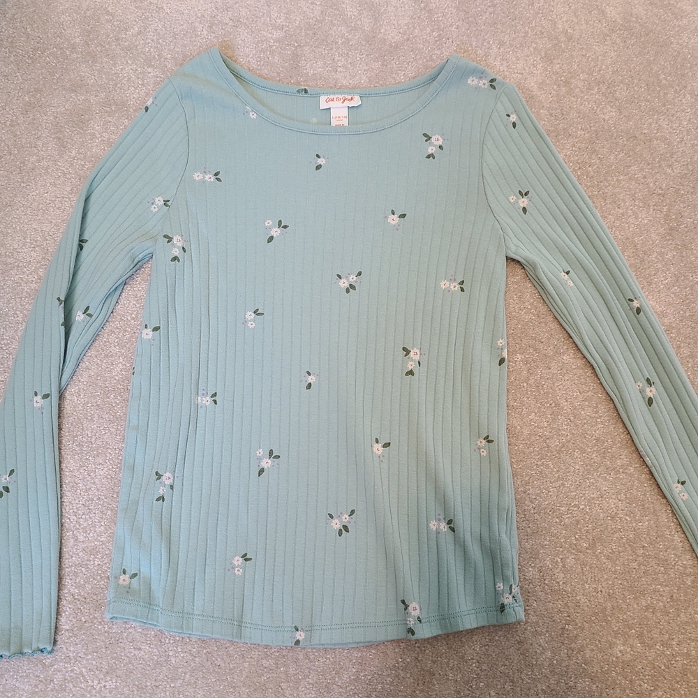 Cat & Jack Sage Floral Long Sleeve Tee